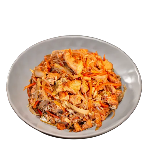 Фунчоза с лососем